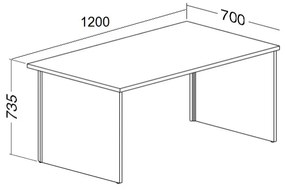 ProOffice A asztal 120 x 70 cm, bükkfa