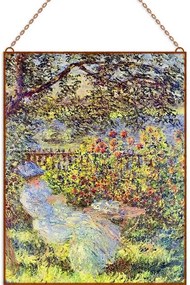 Monet - Hölgy a kertben üvegkép, falikép