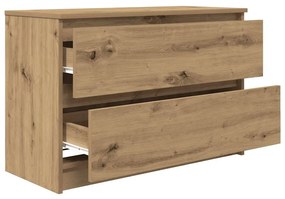 kézműves tölgy színű szerelt fa TV-szekrény 80x35x54 cm
