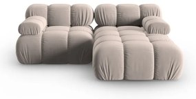 Világosbarna bársony moduláris sarokkanapé (jobb oldali) Bellis – Micadoni