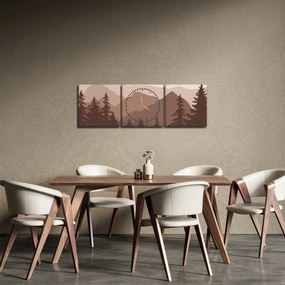 Kép - Barna hegyek N⁰2 (órával) (90x30 cm)