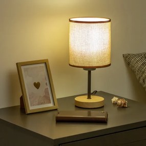 Brilagi - Asztali lámpa NUBILA WOOD 1xE27/25W/230V tölgy/barna