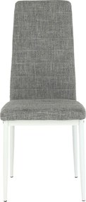 Étkezőszék, világos szürke szövet/fehér fém, COLETA NOVA