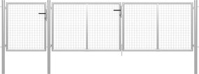 vidaXL ezüst színű acél kerti kapu 400 x 100 cm