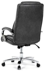 Szürke Ökobőr Irodai Főnöki Szék Hinta Mechanikával. KA-F1385 GREY