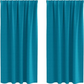 vidaXL Fekete Függöny Gyűrűkkel 2 pcs Türkiz 175 x 140 cm Poliészter