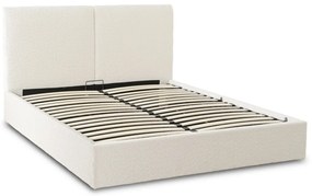 Krém Bouclé Franciaágy Ágyneműtartóval. 160x200 MARSYLIA