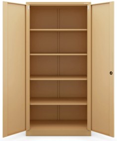 Zárható irodai szekrény JAN, 900 x 1850 x 400 mm, Fresh Style: bézs