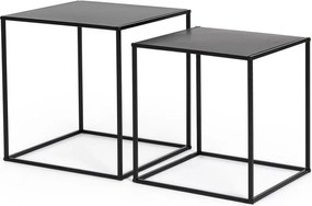 Fekete fém dohányzóasztal szett 2 db-os 38x38 cm Alrik – Yes Everyday