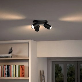Philips - LED RGBW dimmelhető spotlámpa PONGEE 3xGU10/4,8W/230V fekete +távirányító