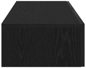 Falipolc fiókokkal fekete 100x36x19 cm műszaki fa