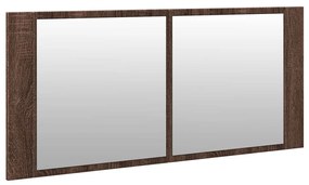 barna tölgyszínű LED-es tükrös fürdőszobaszekrény 100x12x45cm
