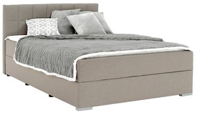 Boxspring típusú ágy 140x200, szürkésbarna taupe, FERATA TV KOMFORT