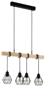 Eglo 44075 - Kábeles csillár TOWNSHEND 4xE27/60W/230V