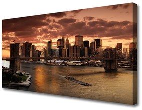 Vászonkép City of Brooklyn Bridge 100x50 cm