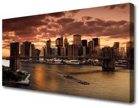 Vászonkép City of Brooklyn Bridge 140x70 cm