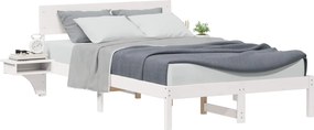 vidaXL Ágykeret fejtámlával Fehér 120 x 200 cm Tömör fenyőfa