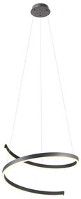 Redo 01-4015 - LED fényerőszabályozható kábelre függesztett csillár SCROLL LED/38W/230V fekete