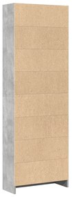 betonszürke szerelt fa könyvespolc 60 x 24 x 176 cm