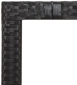 vidaXL 7 részes fekete polyrattan kerti bisztrógarnitúra párnákkal