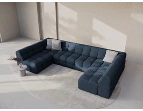 Sötétkék sarokkanapé (U alakú) Kendal – Micadoni