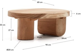 Natúr színű munggur fa dohányzóasztal 60x90 cm Mosi – Kave Home