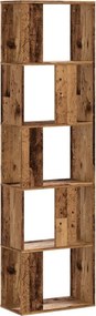 vidaXL 5 szintes antik fa színű fa könyvespolc 45 x 23,5 x 162,5 cm