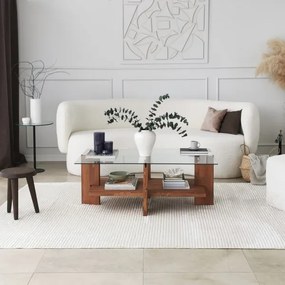 Kávésasztal BABYLON 40x105 cm barna/átlátszó