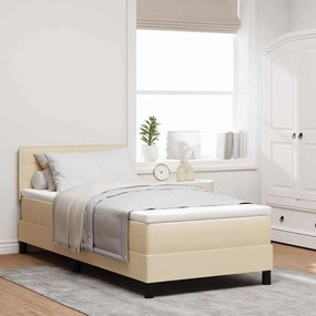 Boxspring ágy matraccal matracmal Krém 80 x 200 cm szövet