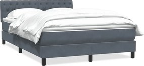 vidaXL sötétszürke bársony rugós ágy matraccal 140x220 cm