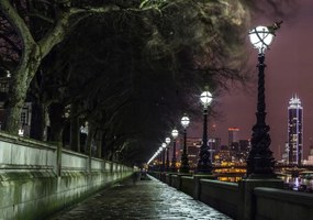 Poszter 100x70cm Esti sétány a Temze partján, Assaf Frank