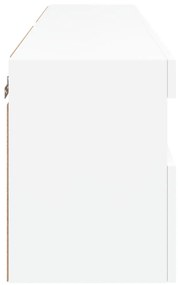 2 db fehér falra szerelhető TV-szekrény LED-ekkel 60x30x40 cm
