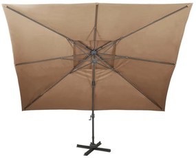 tópszínű dupla tetejű konzolos napernyő 400 x 300 cm