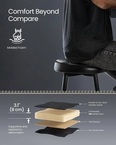 Ekho bárszékek 2db-os készlet, konyhai székek, fekete