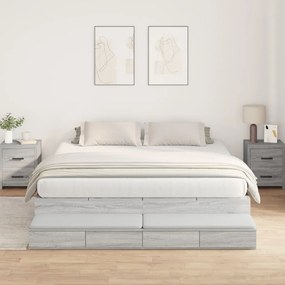 tárolóágykeret Szürke sonoma 200x200 cm