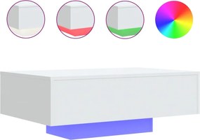 vidaXL fehér dohányzóasztal LED-lámpákkal 85 x 55 x 31 cm