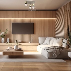 Mennyezeti lámpa PARKLA 3xE27/15W/230V bézs/arany