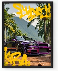 Poszter keretben Nissan Skyline R34 20x30 cm Ajándék ötlet
