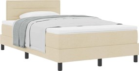 vidaXL Boxrugós ágy matracmal fejtámlával Krém 120 x 190 cm szövet