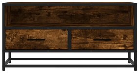 füstös tölgy színű szerelt fa és fém TV-szekrény 80x34,5x40 cm