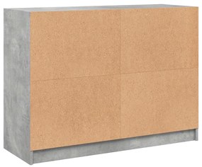 betonszürke szerelt fa tálalószekrény 102x37x75,5 cm