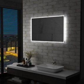 vidaXL LED-es fürdőszobai falitükör 100 x 60 cm