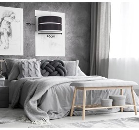 Duolla - Csillár zsinóron DUO 1xE27/15W/230V átm. 40 cm fekete/fehér