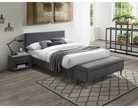 Azurro Velvet ágy 140 x 200 cm, szürke