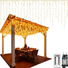 350 Led Függöny Kültéri Lámpa IP65 Flash Fehér Meleg 35m