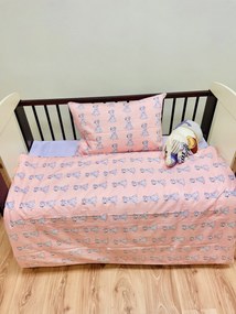 Pamut gyereklepedő Kutya rózsaszín TiaHome - 1x Párna 90x70cm, 1x Paplan 140x200cm