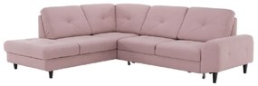 Felbomlottható kanapé, anyag Soro púder rozsaszín, bal, PRAGA