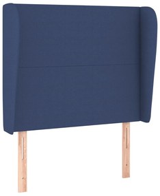 kék szövet fejtámla szárnyakkal 103 x 23 x 118/128 cm
