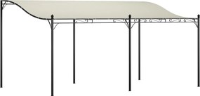Outsunny Falra Dőlő Pergola Tetővel, Vízzáró Napernyő, Önálló Kert Pavilon Terasz Kerti Napernyő kb. 3x5x2.5 m Krémfehér | Aosom