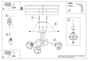 Fekete mennyezeti lámpa ø 10 cm Varpu – Nice Lamps